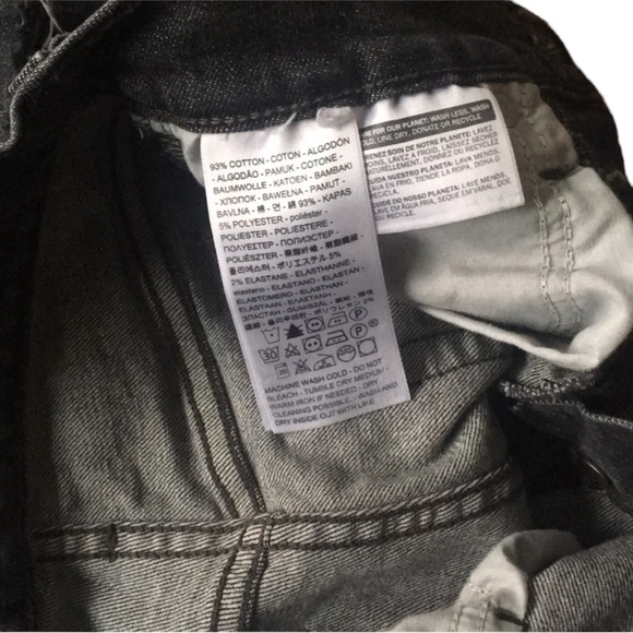 LEVI’s Wedgie Skinny High Rise Button Fly Frayed Hem Ravens Wing Grey Black 27 - Picture 7 of 9